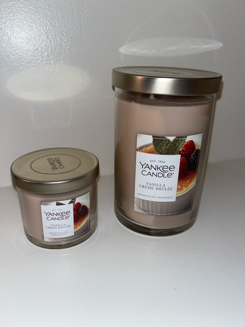 Yankee Candle Vanilla Crème Brûlée Large & Small Tumbler Candle Set